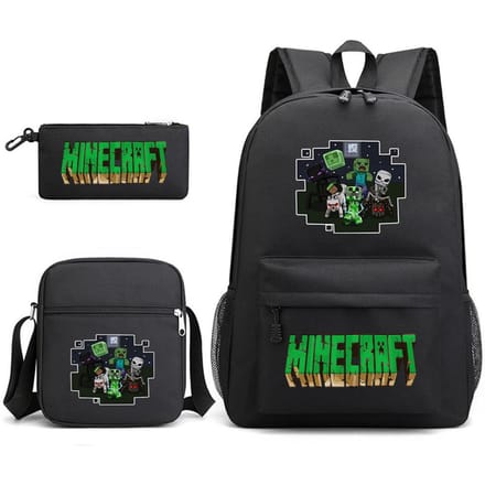 Minecraft Schooltas Game Merchandise Student Grote Capaciteit Print Drie Delige Schooltas Mannen En Vrouwen Three-piece set