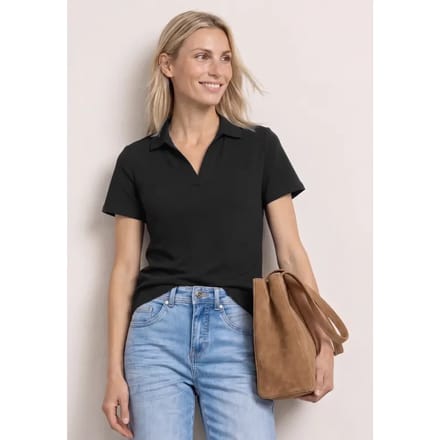 Poloshirt met korte mouwen en gespleten hals