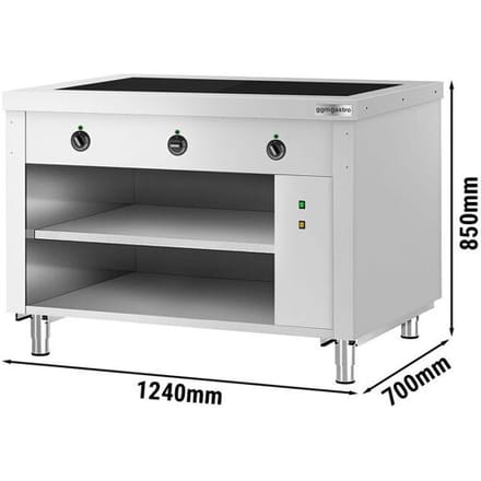 GGM Gastro Buffettheke KOPENHAGEN - 1240mm - mit Warmhalteplatte - Edelstahl