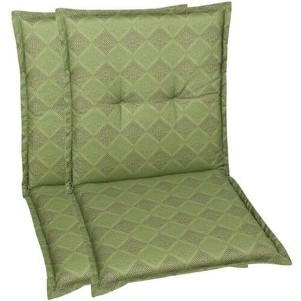 GO-DE TEXTIL Tuinkussen (Stoelkussens voor stoelen met een lage rugleuning, Groen)