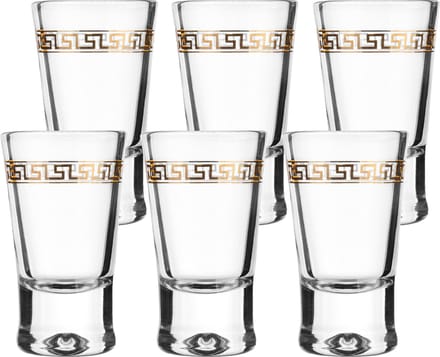 Glasmark Shotglaasjes - 12x - gold collection - 25 ml - glas - borrelglazen