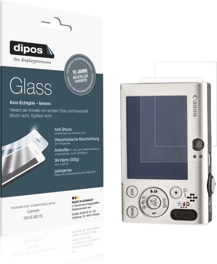 dipos – 2x Matte Pantserfolie geschikt voor Canon IXUS 80 IS | 9H Screenprotector