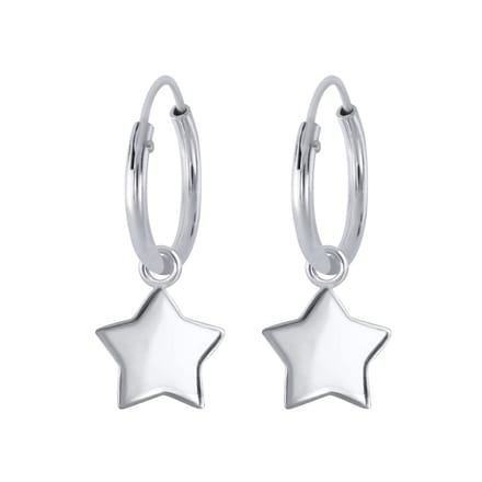 Joy|S - Zilveren ster oorbellen - bedel 9 mm - oorringen