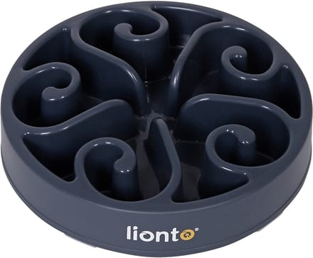 lionto Antischrokbak hond & kat, antislip voerbak Ø20 cm grijs