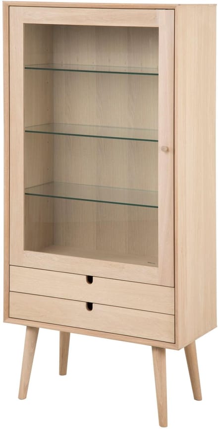 Giga Living Vitrinekast Dysta - Naturel/Glas - 72x36x143cm