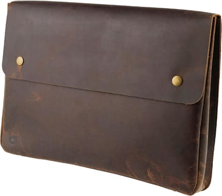 Laptopfolder van leer - Donkerbruin