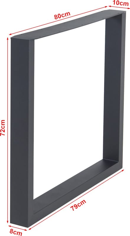 Stalen onderstel Makers set van 2 tafelpoot 72x80 cm zwart [en.casa]