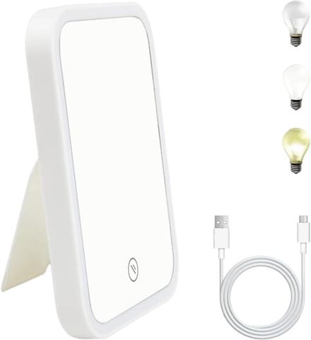 Solidchoice - Verlicht Cosmetica Spiegel met 3 Lichtkleuren en Oplaadbaar