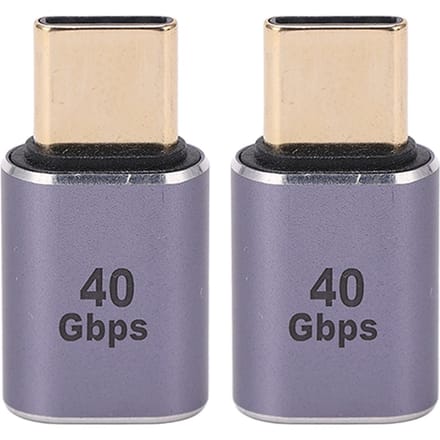 2 stuks Mini USB C Adapter 40 Gbps Recht Metaal Schaal Type C Mannelijk naar Type C Vrouwelijke Adapter Connector