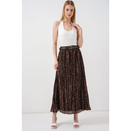 Hoge Taille Paisley Midi A-Lijn Rok