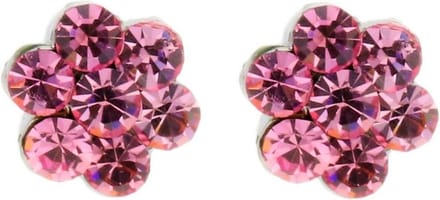 Behave - Oorknopje roze bloemetje - 0,9 cm