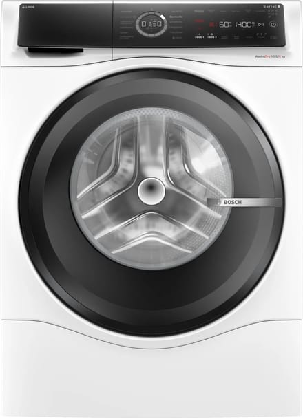 Bosch Serie 8 WNC254A40, Voorlader, Vrijstaand, Wit, Links, Zwart, Touch