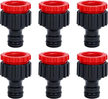 3/4" en 1/2" Tuinslang Kranen Connector, 2-in-1 Plastic Draadadapter voor Buitenkranen (6 Stuks)