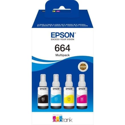 Epson 664 - EcoTank Inktflessen - Multipack - Kleur / Zwart