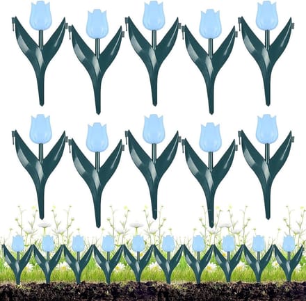 Bloembedranden 10 Stuks - Tuinranden Decoratief - Gazon Afscheiden - Flexibel Bloemontwerp - 30x25 cm - Blauw