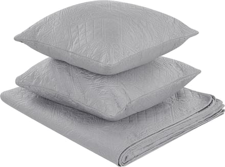 ALAMUT - Plaid met kussens - Grijs - 160 x 220 cm - Polyester
