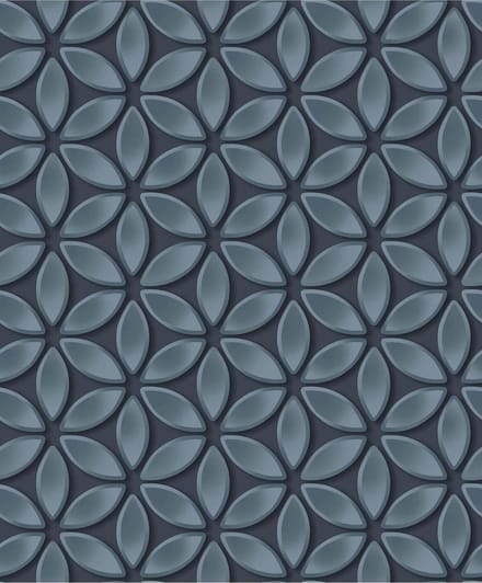 Hexagone dessin zwart/blwgrijs modern (vliesbehang, zwart)