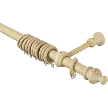 Decomode Gordijnroede Set - Pijnboomhout - 120cm - Bruin