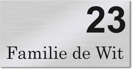 Kirinify - RVS Naambordje voordeur 12,5 x 6,5 cm met lasergravering - Zelf ontwerpen