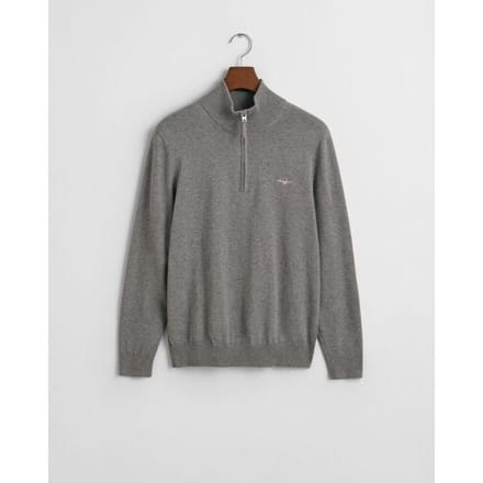 Gant Trui Classic Cotton Half Zip Dark Grey Melange / male