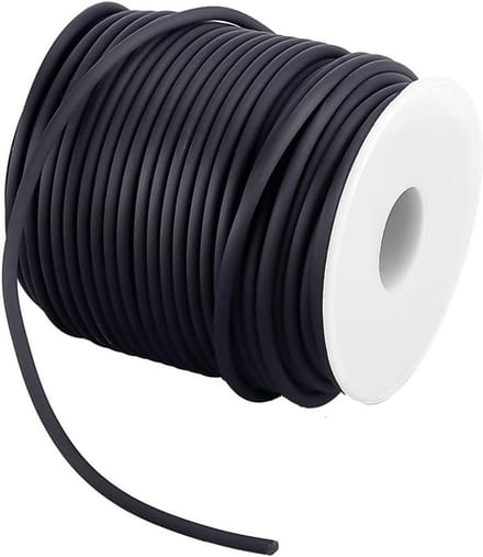1 Rol van 30m Solid Rubber Cord Plastic Touw voor DIY Creatieve Projecten, 3mm Dikte, Wit Spool van 78mm Hoog en 68mm Breed