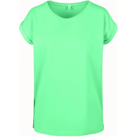 Build Your Brand - Extended Shoulder Dames T-shirt - Neo Mint maat S