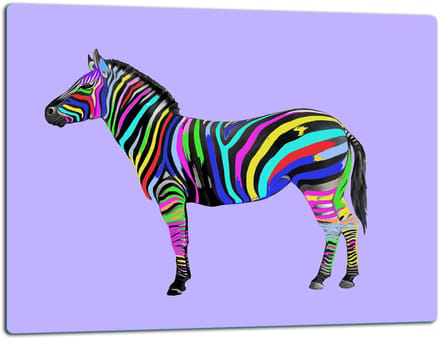 TMK ArtDeko Serie - Glazen Snijplank - 52x40 cm - Zebra Ontwerp