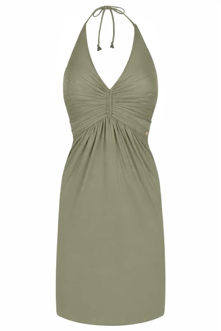 Chic by Lirette - Korte halter jurk Natural - Zeegroen - L