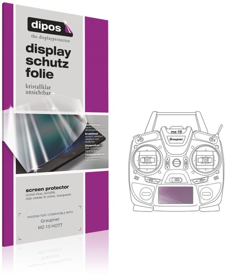 dipos – 2x Beschermfolie geschikt voor Graupner MZ-10 HOTT | Krasbestendige & heldere Screenprotector Ultra-Thin