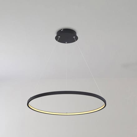 Globo Ralph LED Hanglamp – Ø60 cm – Zwart – Dimbaar – 3 Ringen – 57W – 3000K