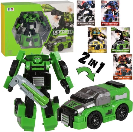 TRANSFORMERS ROBOT + CARD, robot auto 2in1 speelgoed voor kinderen TRANSFORMERS 3+ MEGA CREATIVE