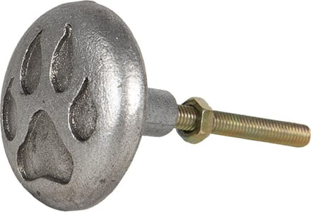 Clayre & Eef Deurknop Ø 4 cm Zilverkleurig IJzer Hondenpoot