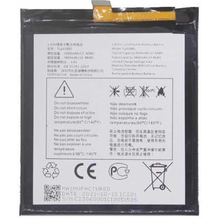 Batterie pour Blackberry Motion et Alcatel A7 LTE 3850mAh TLp038B1 CAC3860004C1