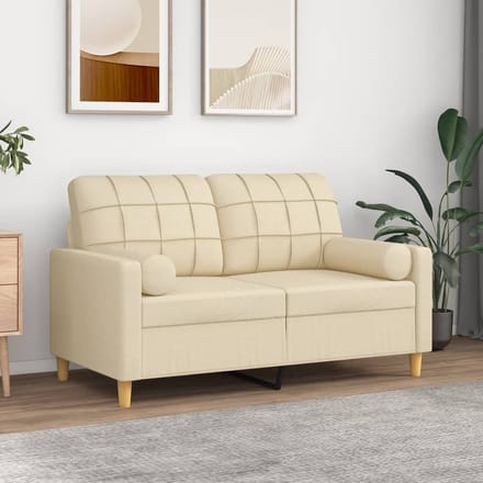 vidaXL - Sierkussens - 2 - st - 15x50 - cm - stof - crèmekleurig