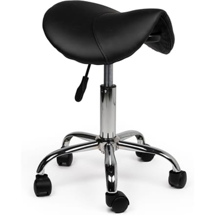 Zadelkruk Office laag harde wielen zw