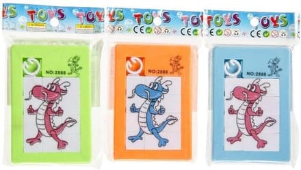 Venjoy Schuifpuzzel draak - 12 stuks schuifpuzzeltjes voor kinderen vanaf 4 jaar