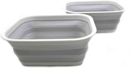 Set van 2 opvouwbare tubs 15L - Multifunctionele opslagoplossing