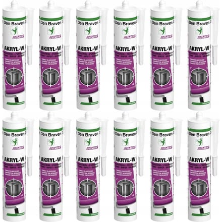 Lot de 12 Den Braven Silicone - Acrylique W blanc 280 ml