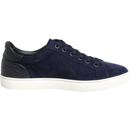 Dolce & Gabbana Blauwe Leren Suède Lage Sneakers Schoenen