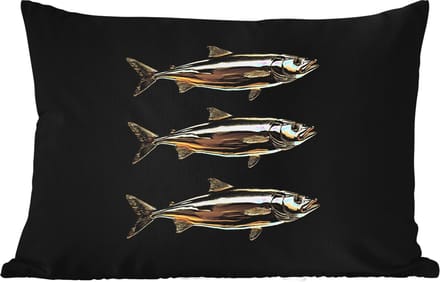Buitenkussens - Tuin - Vissen - Goud - Zwart - 50x30 cm