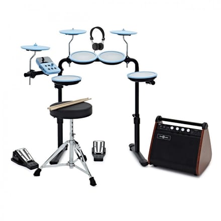 VISIONDRUM Compact Mesh Elektronisch Drumstel + Versterkerpakket, Blauw