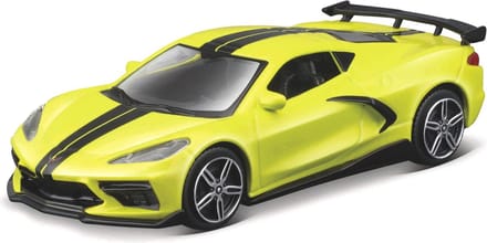 Bburago Chevrolet Corvette - Modelauto - Schaal 1:43 - Geel/Zwart