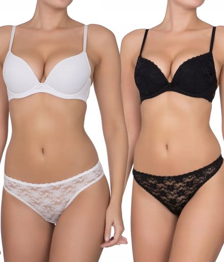 Dorina 2-Pack Push up / Plunge BH's - Sonia - Goedkope T-shirt kanten Bh's - 3/4 Cup - 90C