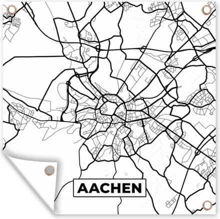 Tuindoek Plattegrond - Kaart - Aachen - Stadskaart - 100x100 cm