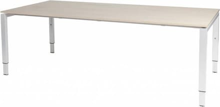 Vergadertafel Domino - 220x100 Eiken - wit frame