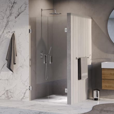 Brauer Void - Pendeldeuren - Helder Glas - 100 x 200 cm - incl. Glascoating - Chroom