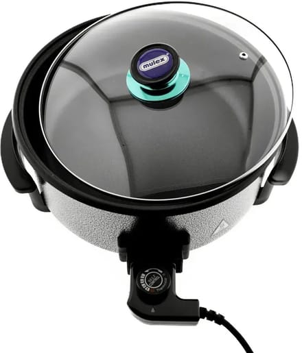 Mulex – elektrische hapjespan – 32/9 cm – antiaanbaklaag – glazen deksel – 5 standen