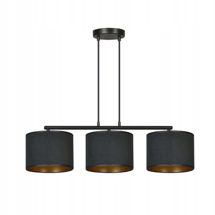 Emibig HILDE 3 BL BLACK hanglamp - Zwart gelakt staal, 3xE27