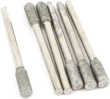 Slijpset met Cilinderkop Gemonteerde Punten - 3mm Schacht - 4mm - 6 Stuks