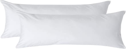 Homescapes Kussensloop 50x140 cm voor Lichaamskussen Set van 2 – Wit – 100% Egyptisch Perkal Katoen – 200 TC